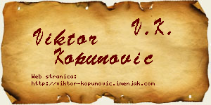 Viktor Kopunović vizit kartica